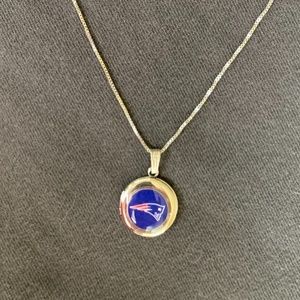 Silver New England Patriots locket